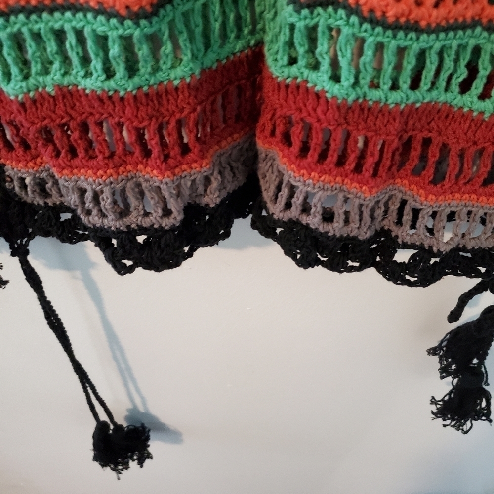 Cleobella Puff Sleeve Crochet Tunic Sweater Dress - Picture 8 of 9